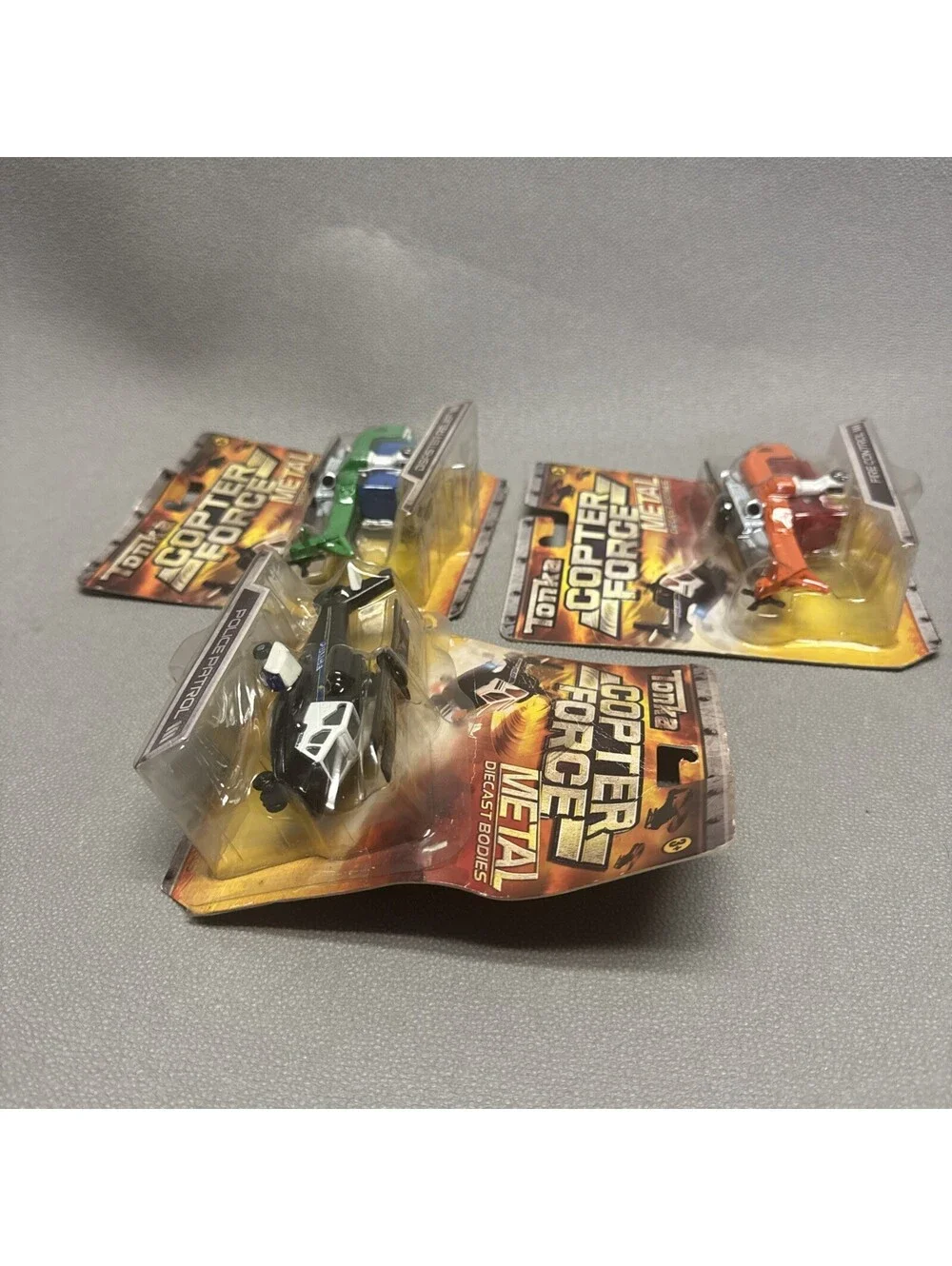 Tonka Metal Helicopters Lot Of 3 Copter Force 1/64 Police Fire Disaster Not Mint